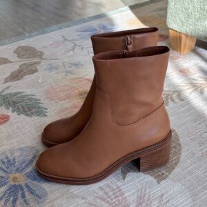 J. Crew Leather Tan Booties Size 8
